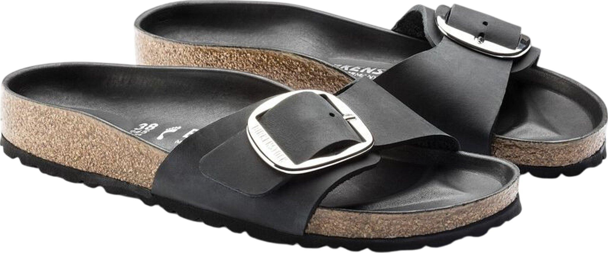 Product gallery image number 5 for product Madrid Big Buckle Oiled Leather Sandals [Narrow] - Women's