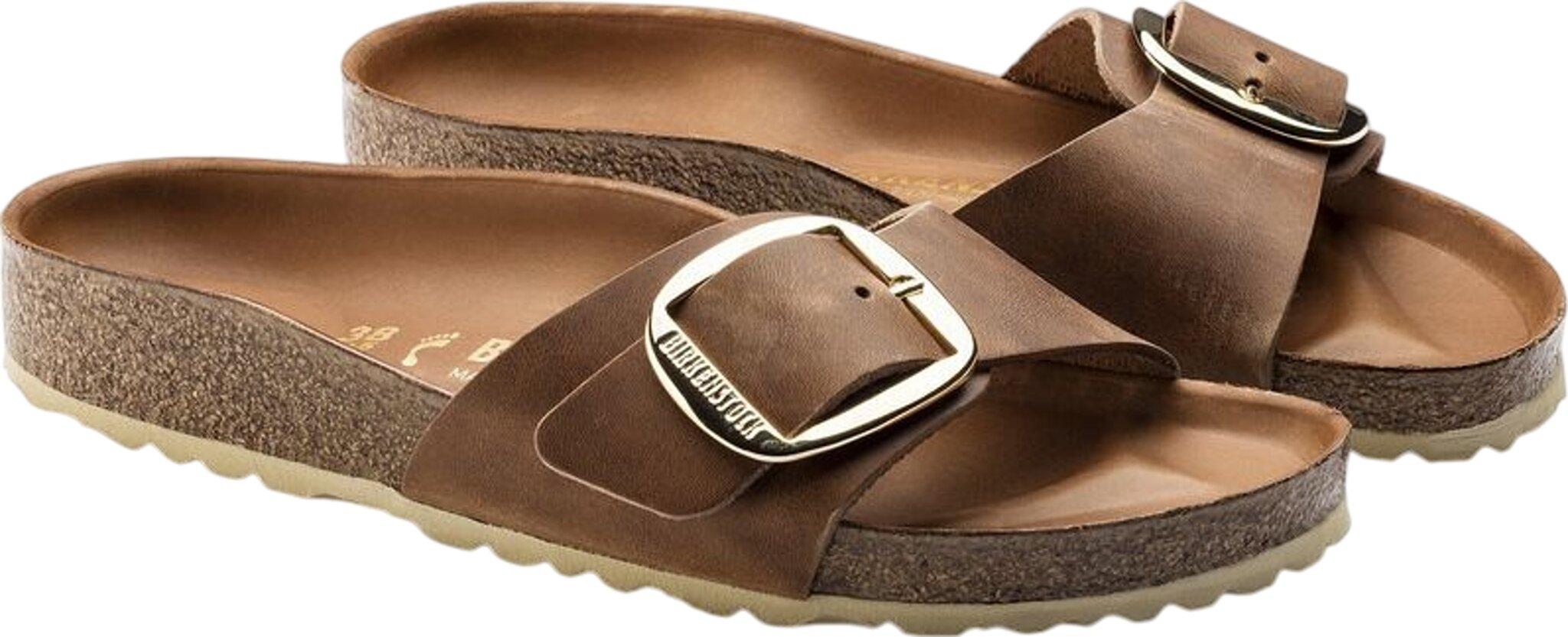 Product gallery image number 4 for product Madrid Big Buckle Oiled Leather Sandals [Narrow] - Women's