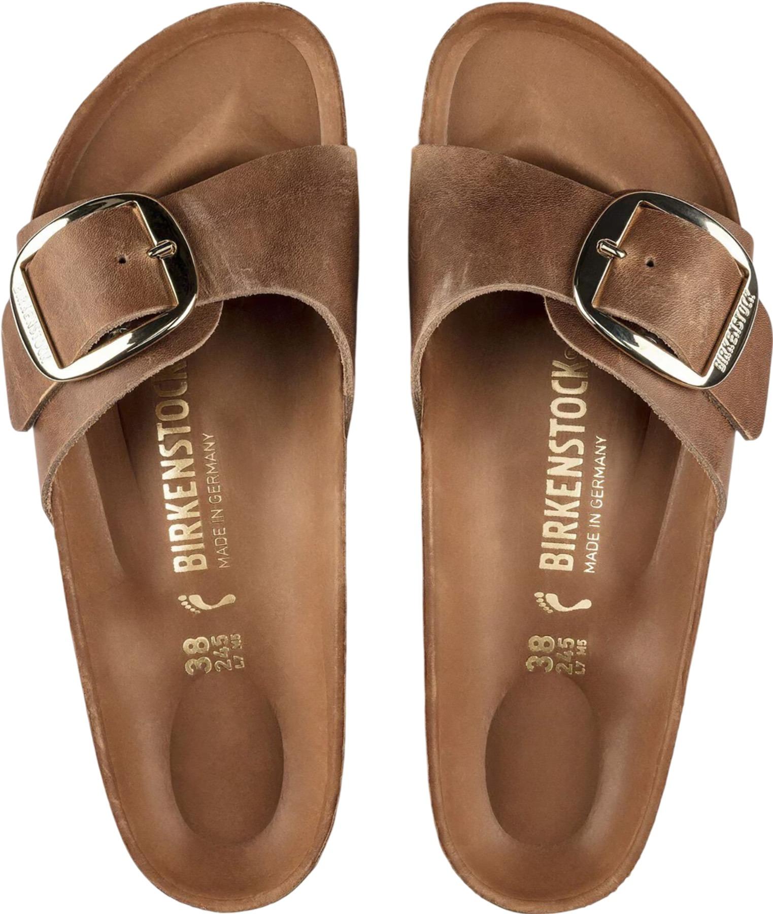Product gallery image number 2 for product Madrid Big Buckle Oiled Leather Sandals [Narrow] - Women's