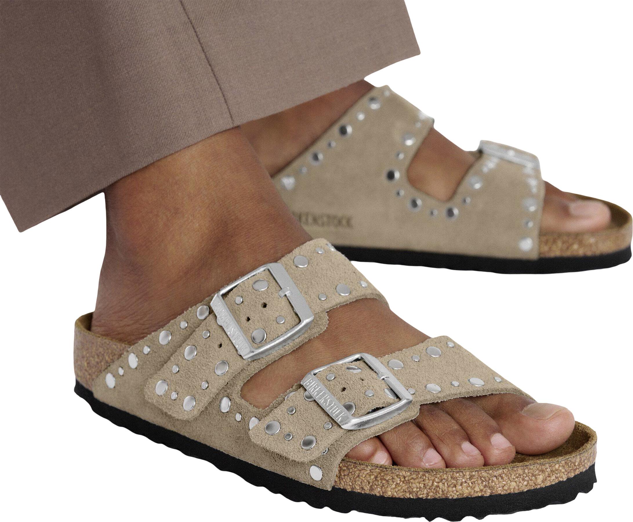 Product gallery image number 8 for product Arizona Rivets Suede Leather Sandals [Regular] - Women's