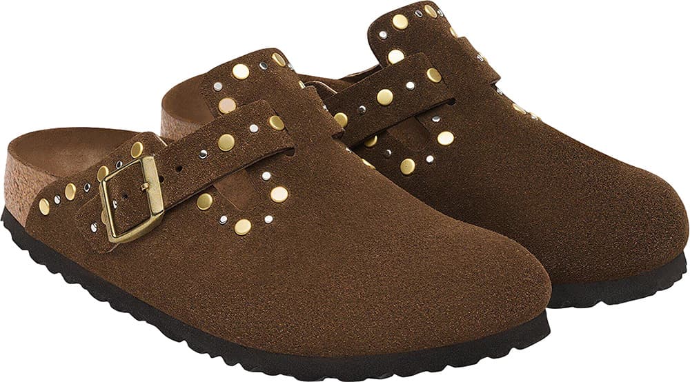 Numéro de l'image de la galerie de produits 2 pour le produit Sabot en cuir suède Boston Rivets [Étroite] - Femme