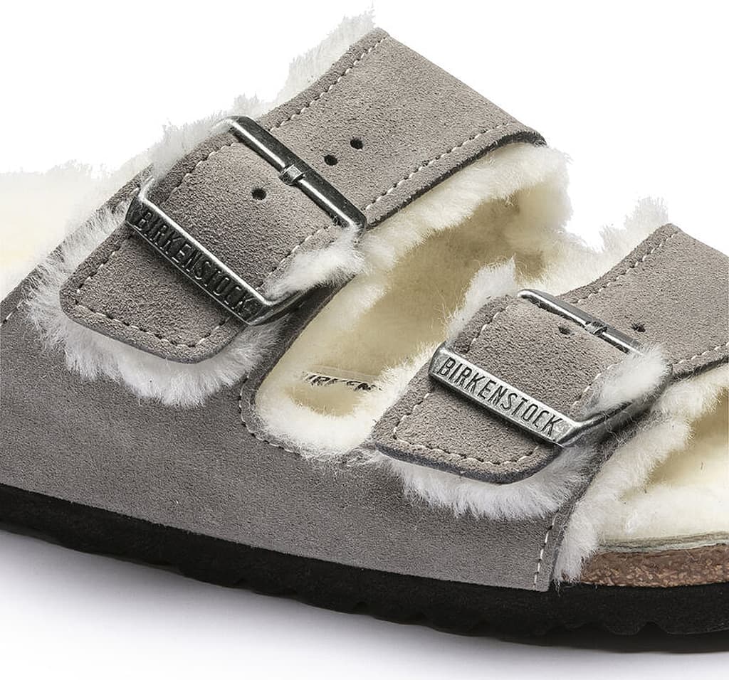 Product gallery image number 3 for product Arizona Shearling Suede Leather Sandals [Narrow] - Unisex
