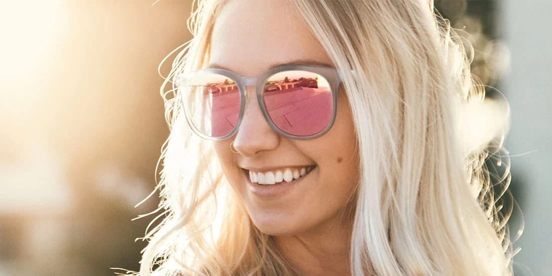 Product gallery image number 2 for product H Series Pacific Grace Sunglasses - Blue - Pink Polarized Lens - Women's