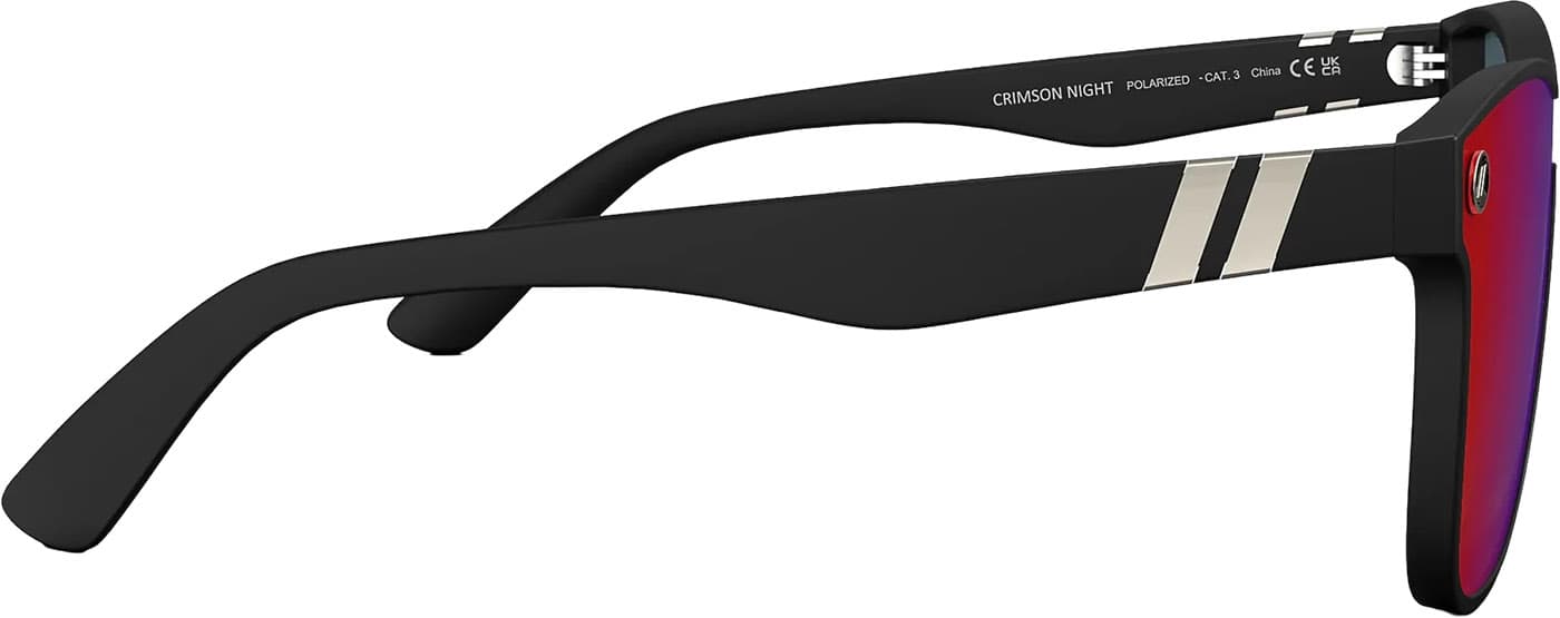 Product gallery image number 5 for product Millenia X2 Crimson Night Sunglasses - Black - Red Polarized Lens - Unisex