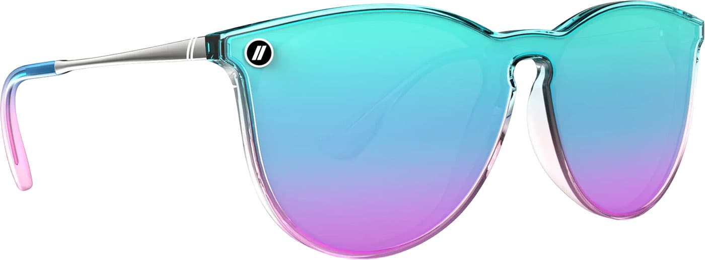 Product gallery image number 4 for product North Park X2 Nora Rad Sunglasses - Clear - Blue Rainbow Polarized Lens - Unisex