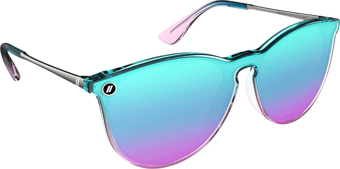 Product gallery image number 5 for product North Park X2 Nora Rad Sunglasses - Clear - Blue Rainbow Polarized Lens - Unisex