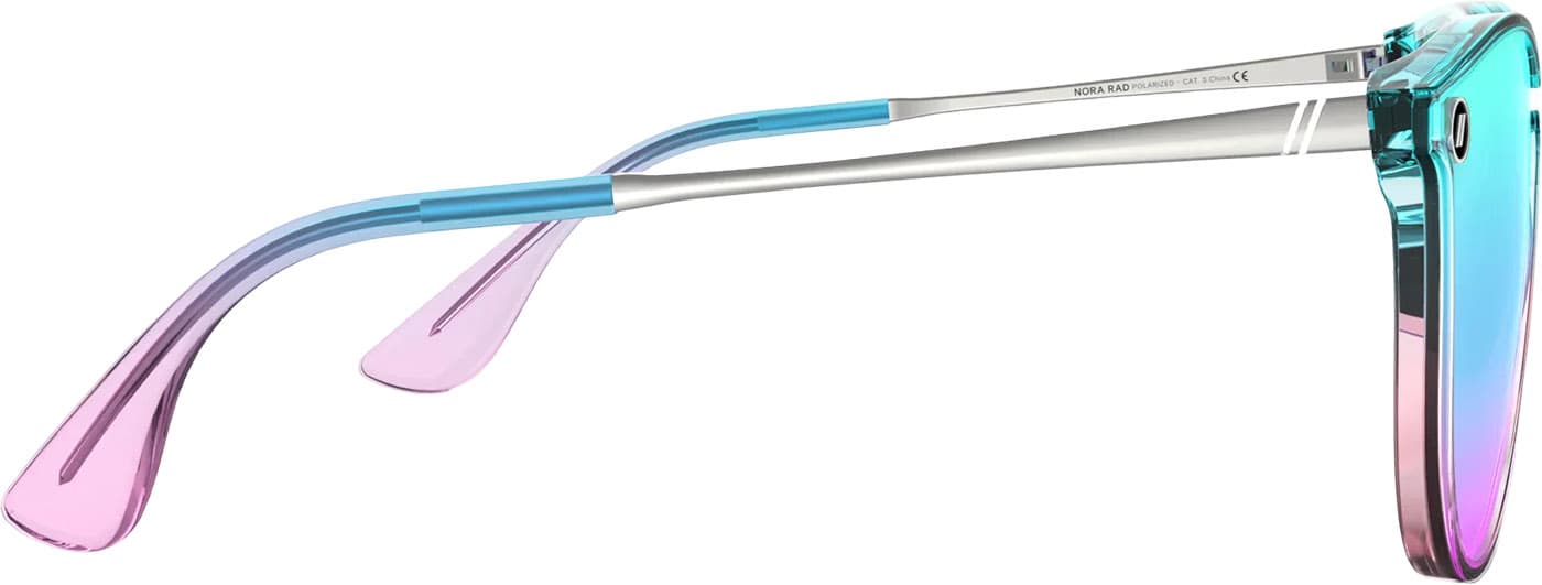 Product gallery image number 6 for product North Park X2 Nora Rad Sunglasses - Clear - Blue Rainbow Polarized Lens - Unisex