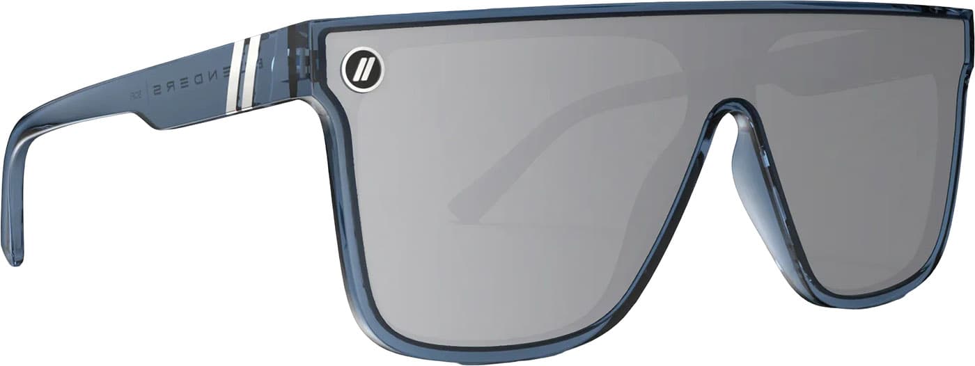 Product gallery image number 4 for product SciFi Deep Blue Sunglasses - Gloss Crystal Blue - Smoke Mirror Polarized Lens - Unisex