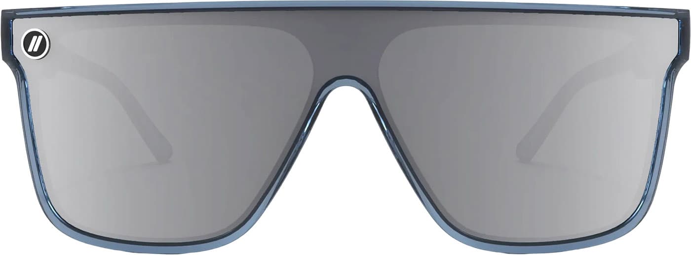 Product image for SciFi Deep Blue Sunglasses - Gloss Crystal Blue - Smoke Mirror Polarized Lens - Unisex