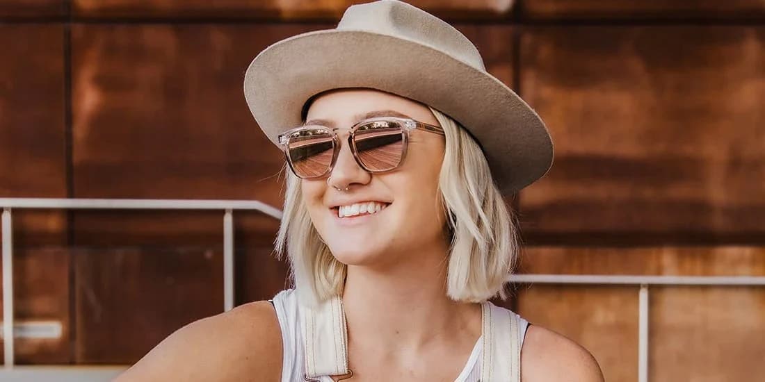 Product gallery image number 2 for product Sydney Sweet Diva Sunglasses - Clear - Pink Polarized Lens - Unisex
