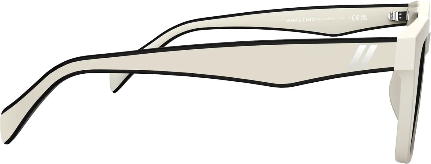 Product gallery image number 6 for product Mave White Limo Sunglasses - Gloss White - Smoke PC Polarized Lens - Unisex