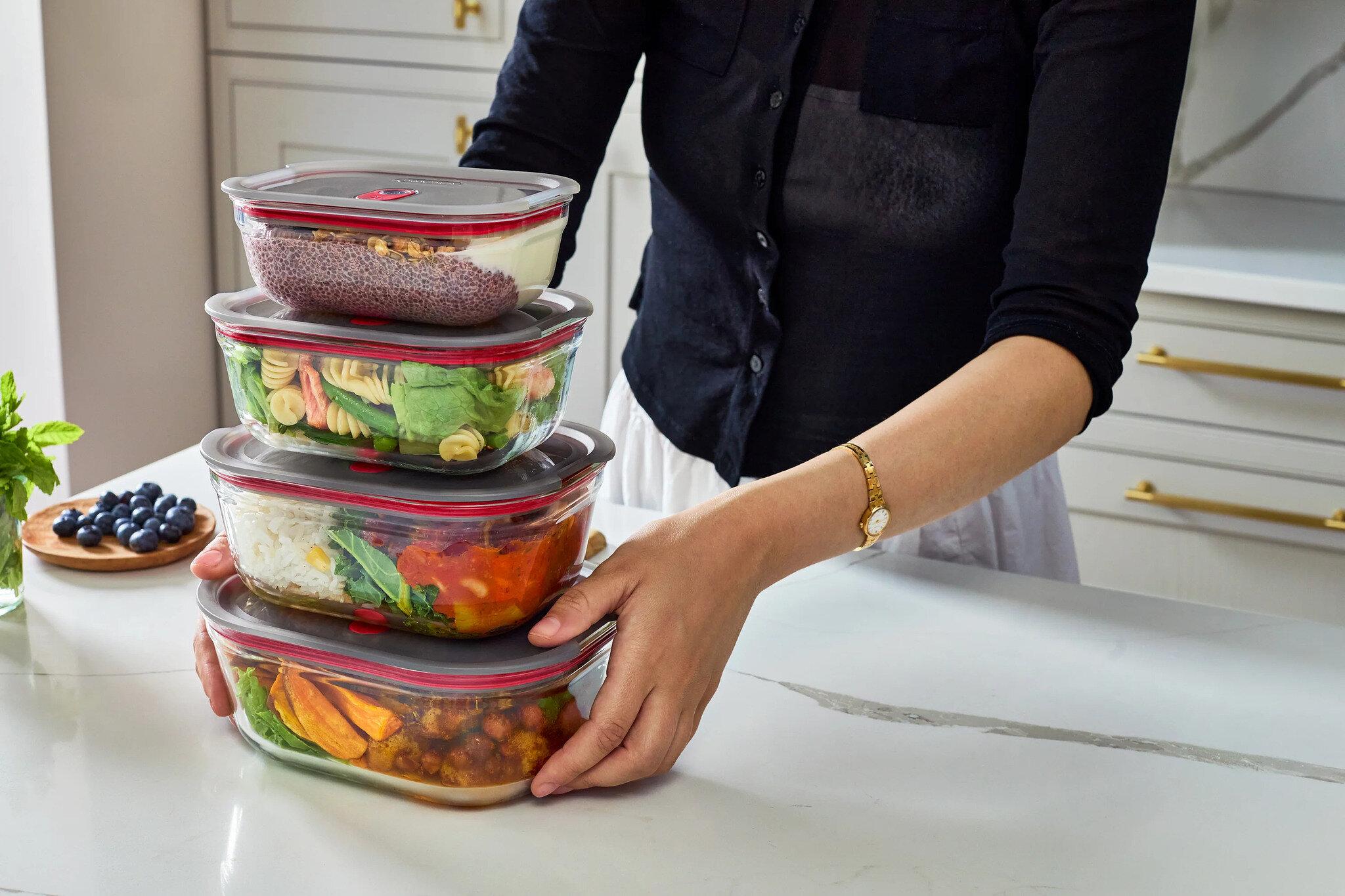 Product gallery image number 4 for product Glass Food Box Set X4