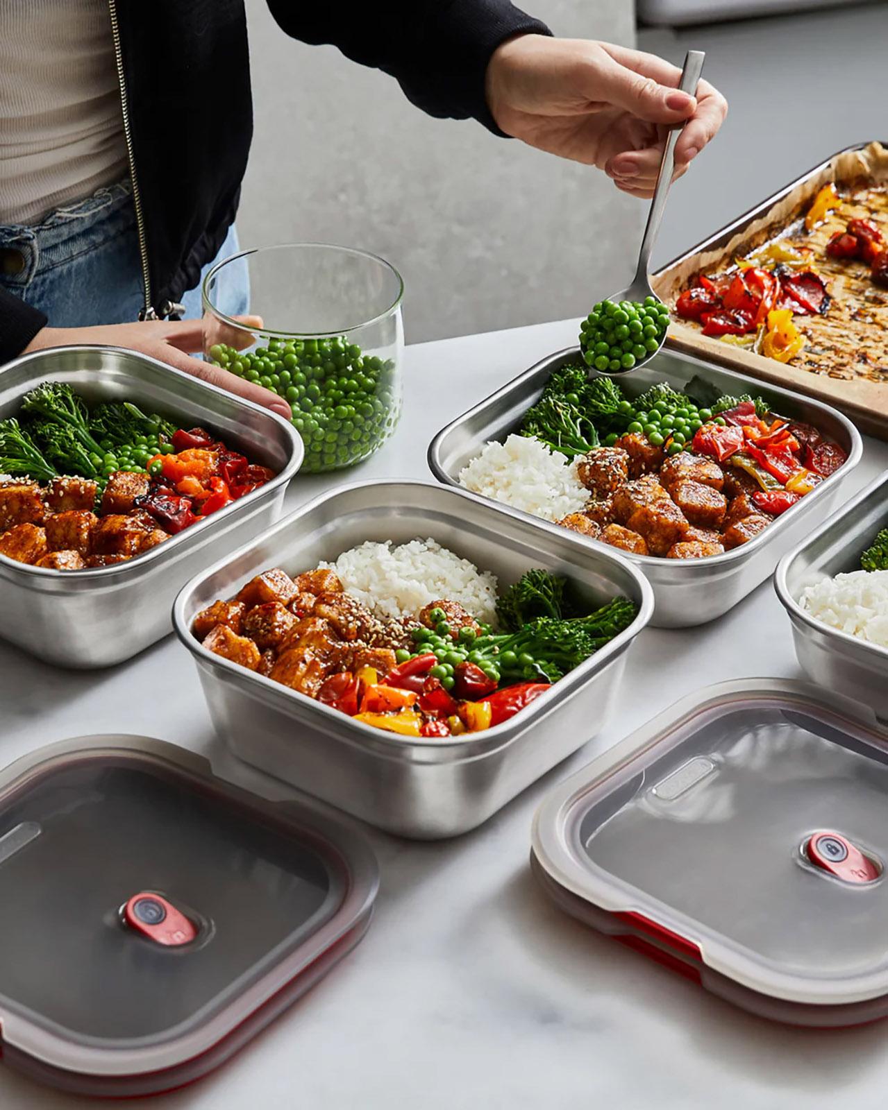 Product gallery image number 3 for product Set of 3 Steel Food Box - Small/Medium/Large