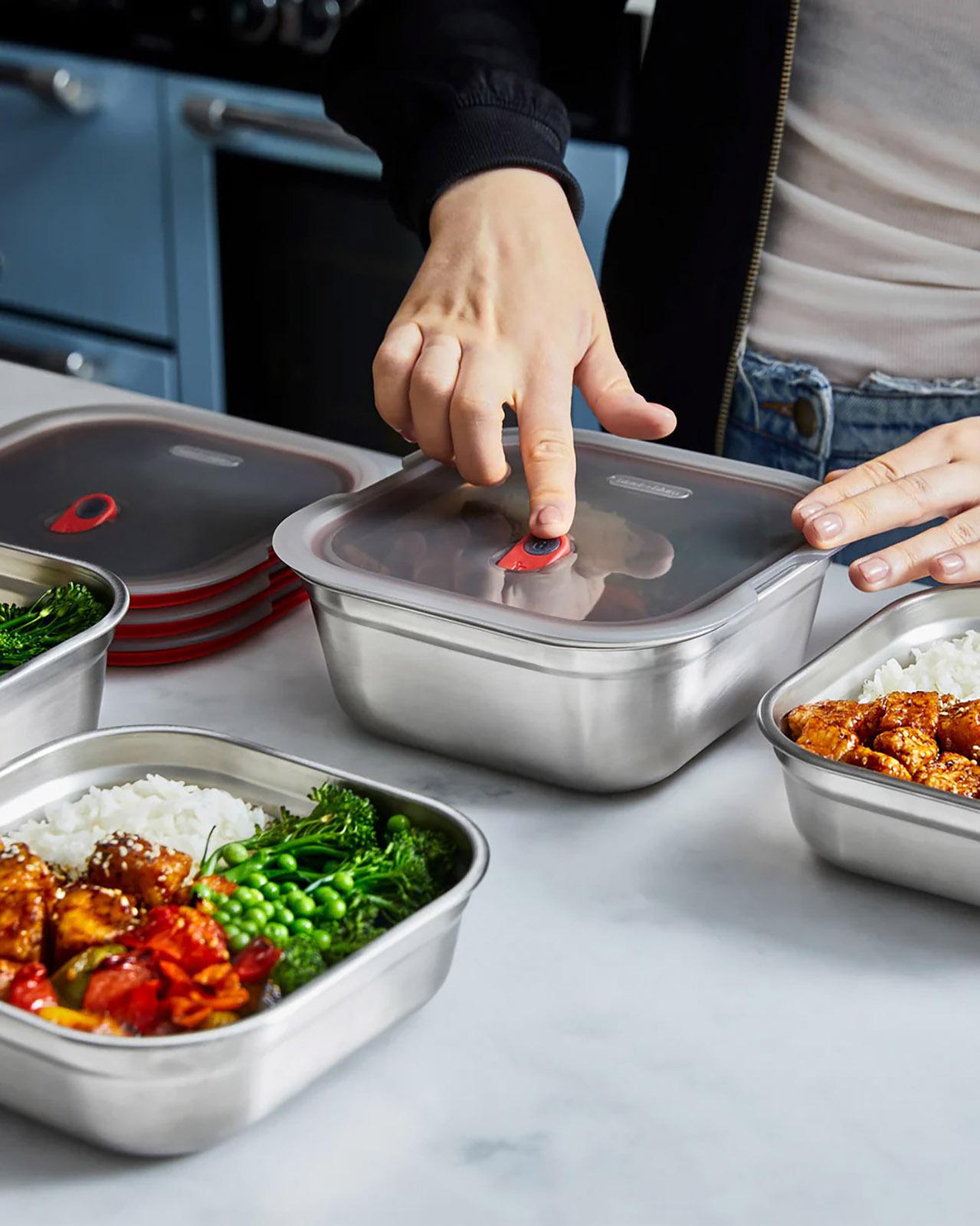 Product gallery image number 5 for product Set of 3 Steel Food Box - Small/Medium/Large