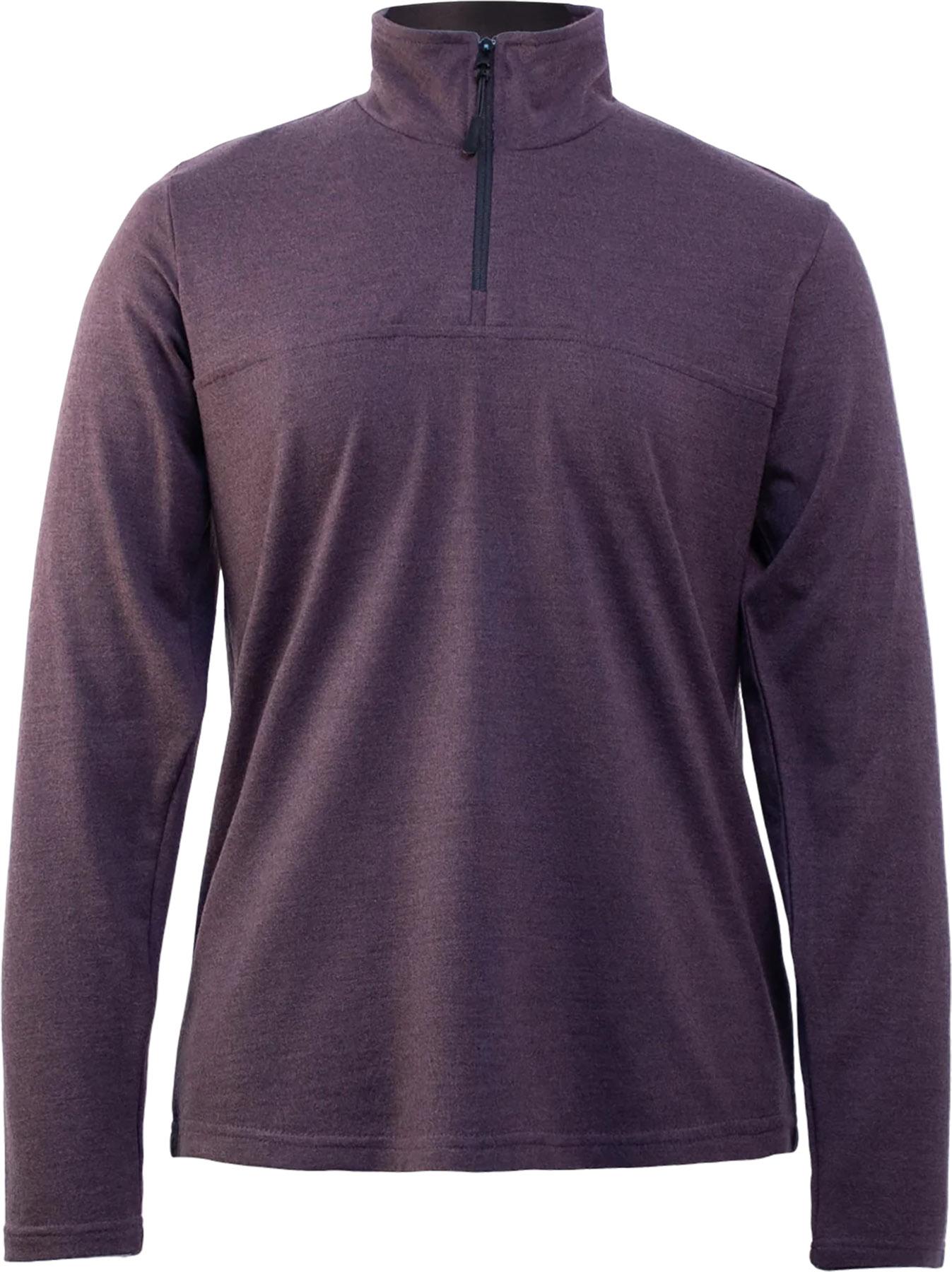 Image de produit pour T-shirt à demi-glissière en flanelle de laine mérinos - Femme