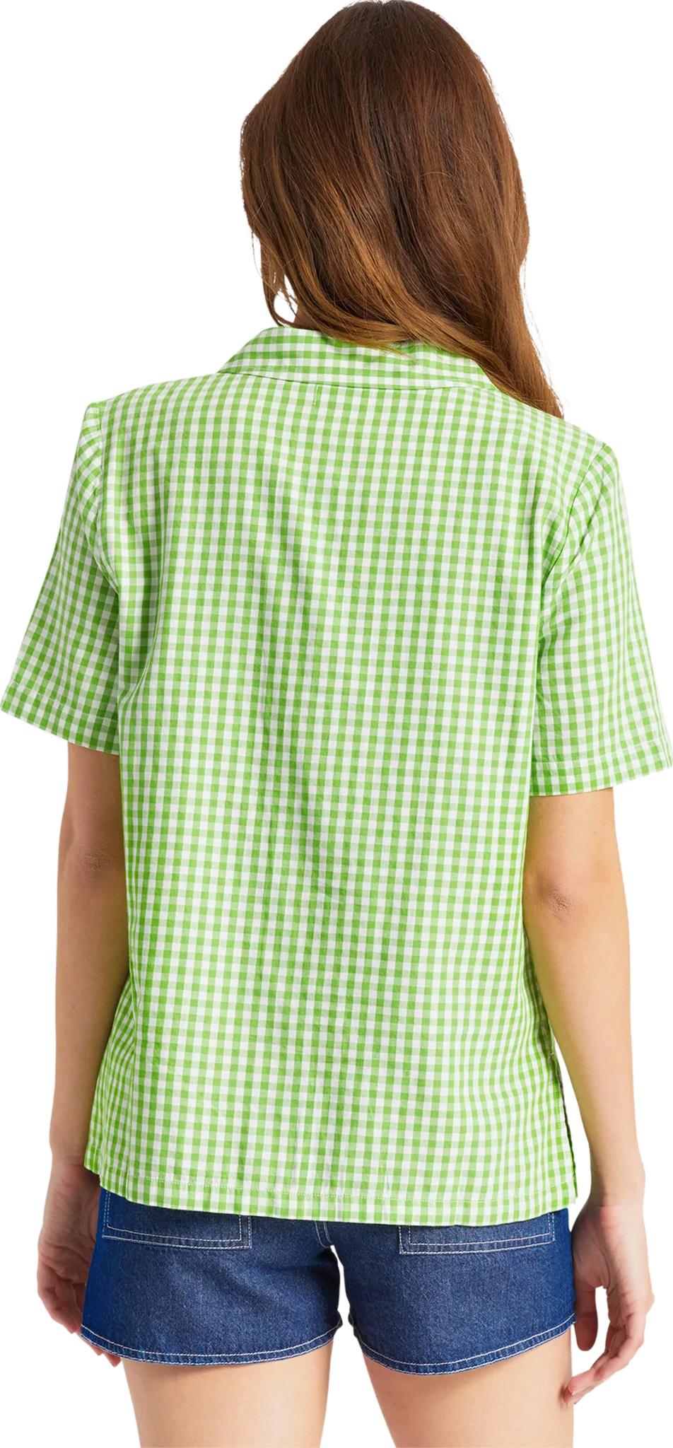 Product gallery image number 2 for product Bunker Gingham Boyfriend Short Sleeve Woven Button Up Shirt - Women's
