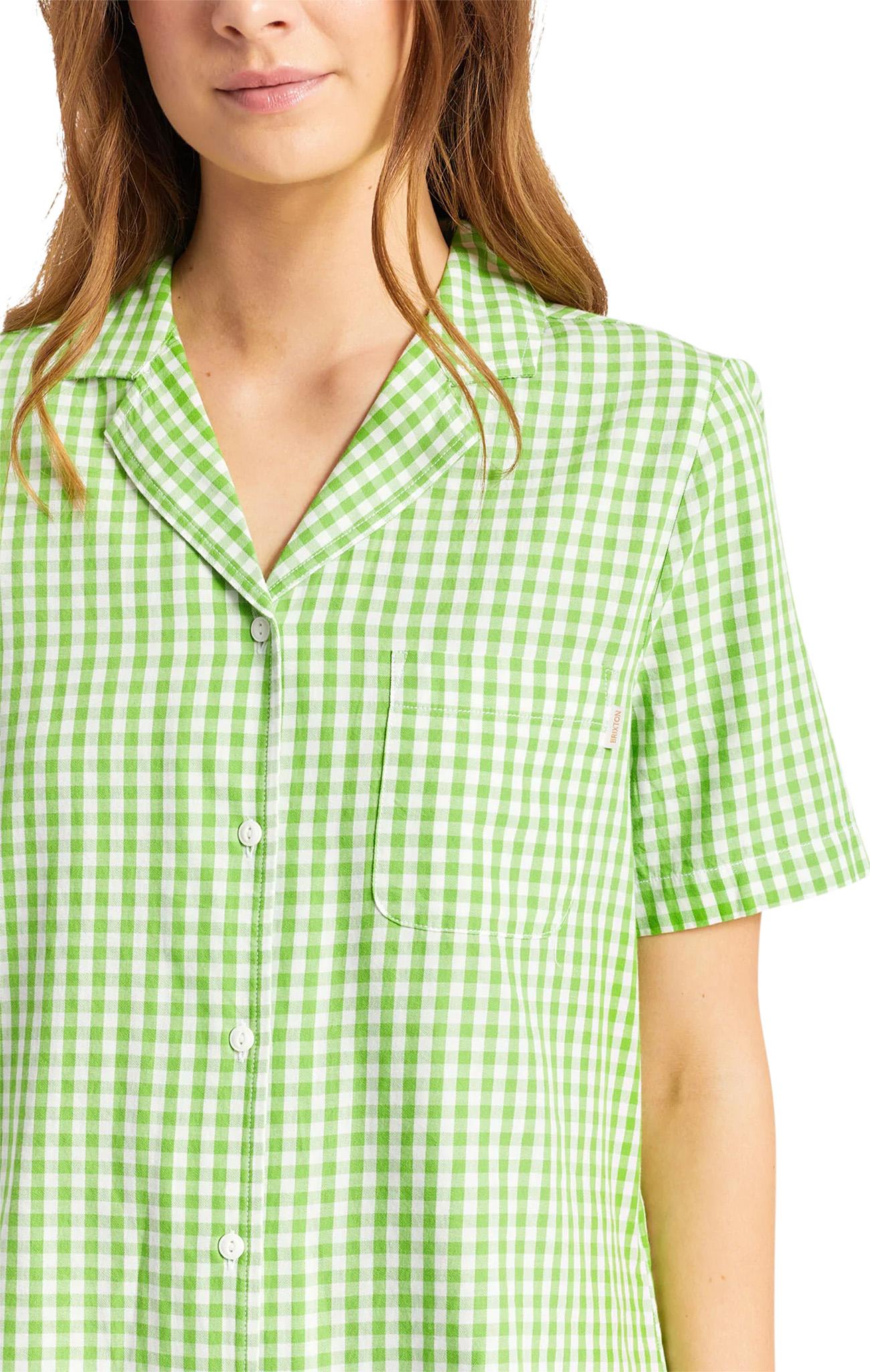 Product gallery image number 3 for product Bunker Gingham Boyfriend Short Sleeve Woven Button Up Shirt - Women's