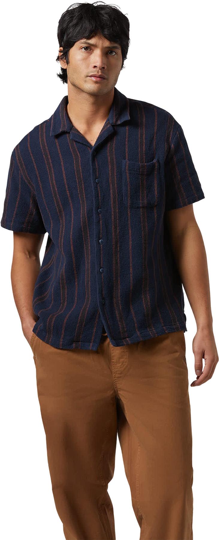 Product gallery image number 3 for product Bunker Waffle Stripe Short Sleeve Camp Collar Shirt - Men's