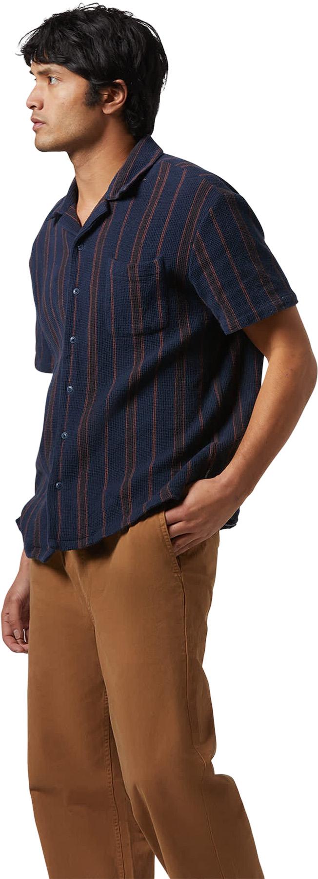 Product gallery image number 4 for product Bunker Waffle Stripe Short Sleeve Camp Collar Shirt - Men's