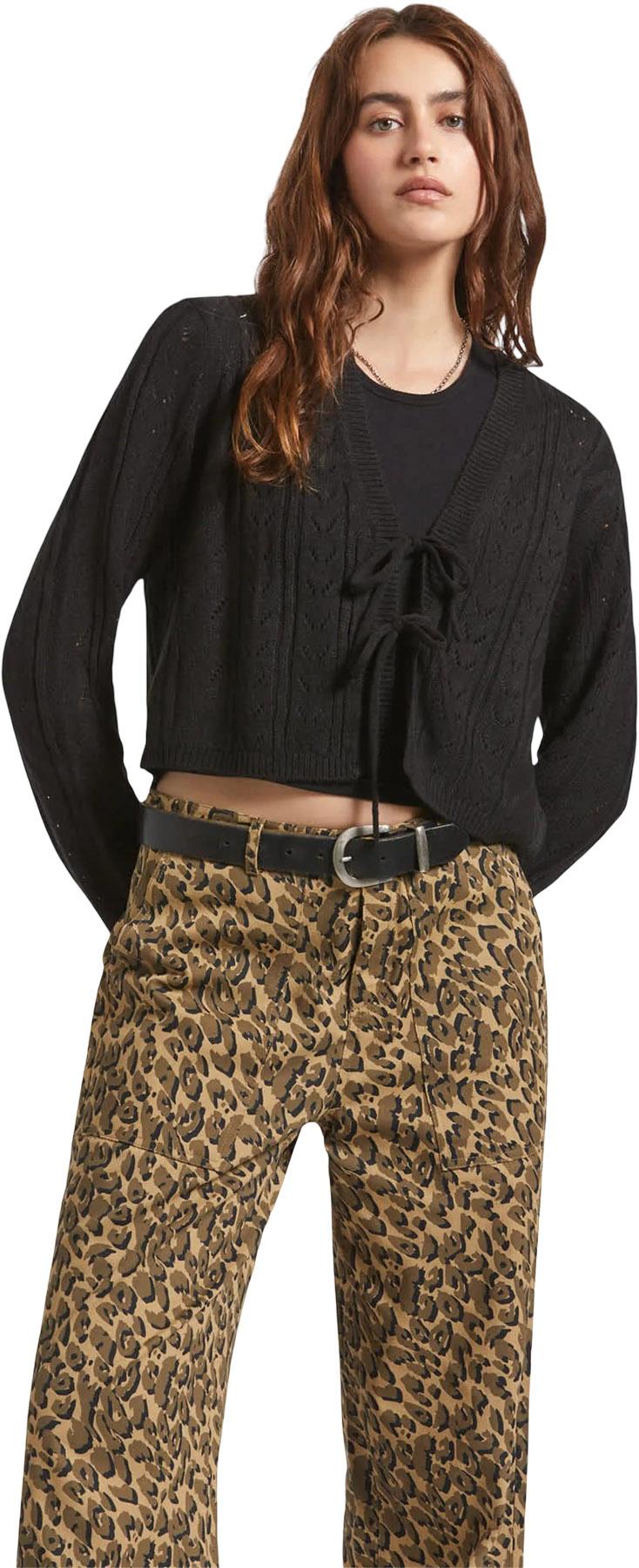 Product gallery image number 5 for product Cropped Pointelle Tie Cardigan - Women's