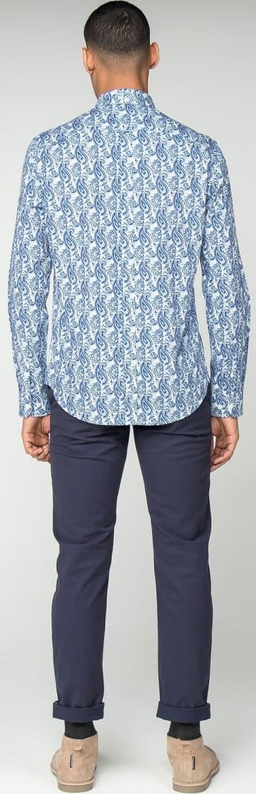 Product gallery image number 4 for product Long Sleeve Linear Paisley Shirt - Men's