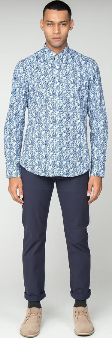Product gallery image number 5 for product Long Sleeve Linear Paisley Shirt - Men's