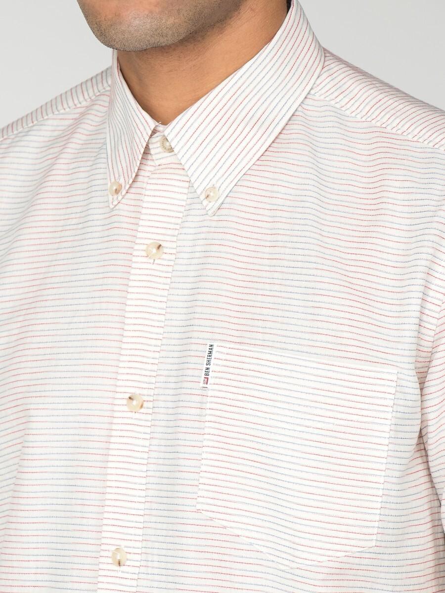 Product gallery image number 6 for product Short Sleeve Horizontal Stripe Shirt - Men's