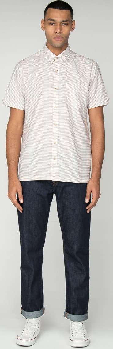Product gallery image number 7 for product Short Sleeve Horizontal Stripe Shirt - Men's