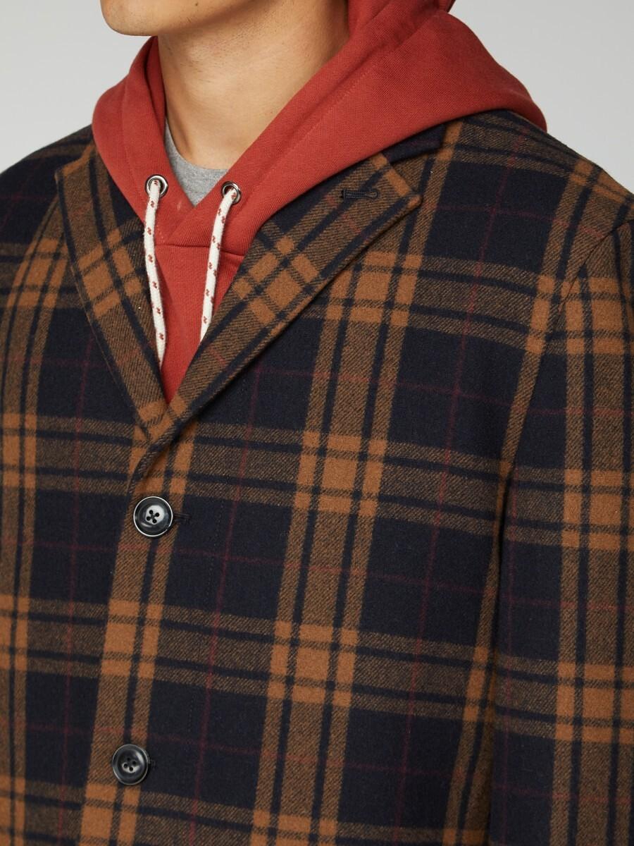 Product gallery image number 3 for product Check Long Tailored Coat - Men's