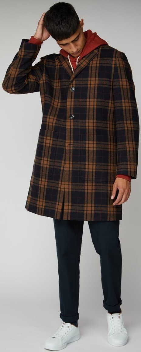 Product gallery image number 5 for product Check Long Tailored Coat - Men's