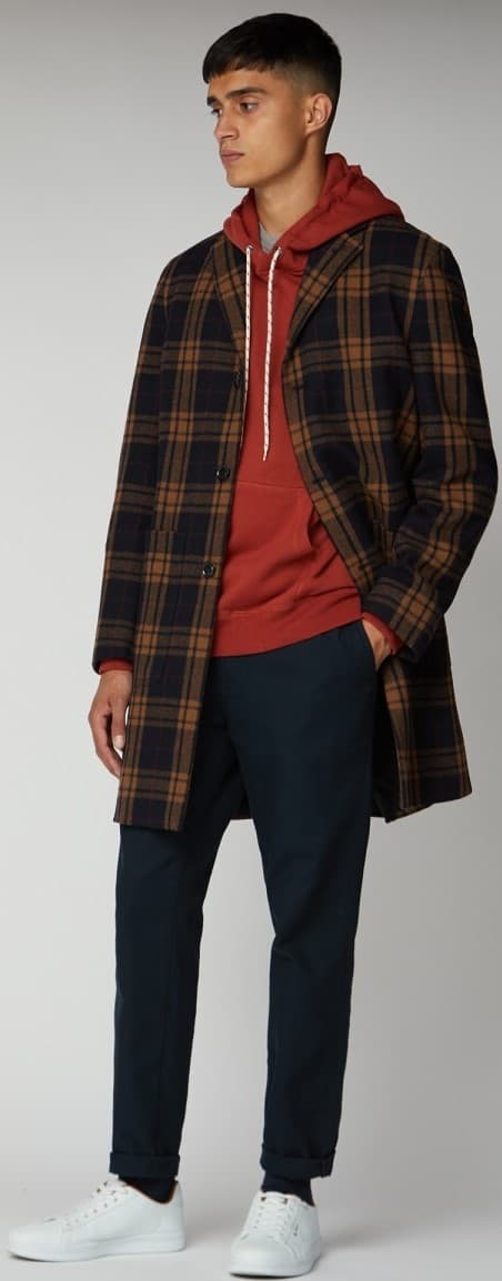 Product gallery image number 1 for product Check Long Tailored Coat - Men's