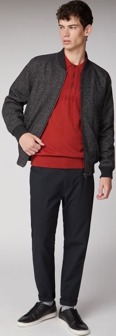 Numéro de l'image de la galerie de produits 5 pour le produit Manteau aviateur Herringbone Bomber - Homme