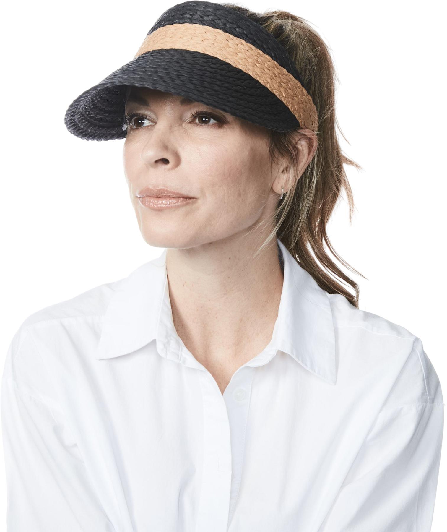 Product gallery image number 2 for product Vero Braided Straw Bicolor Visor - Unisex