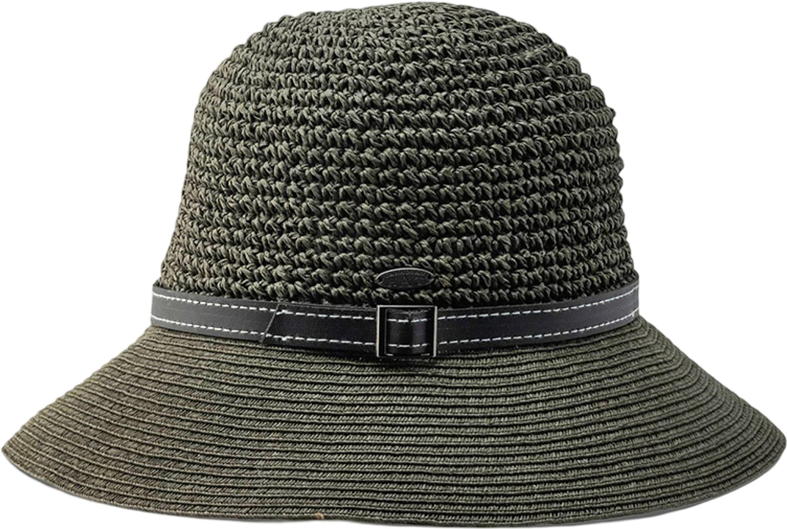 Product gallery image number 2 for product Carlie Large Crochet Cloche Hat with Leather Band - Women's