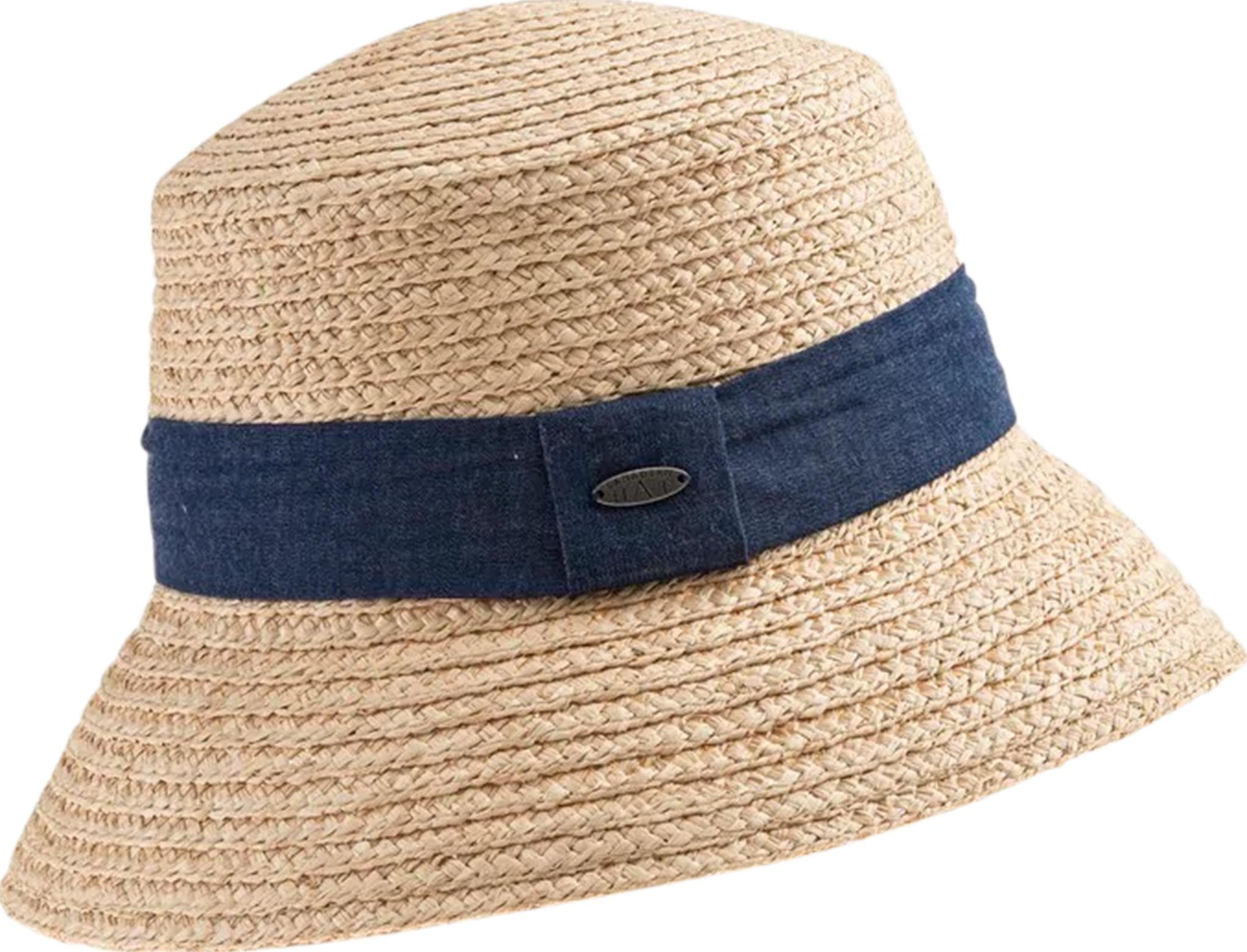 Product gallery image number 1 for product Celia Flat Top Linen Ribbon Cloche Hat - Women's