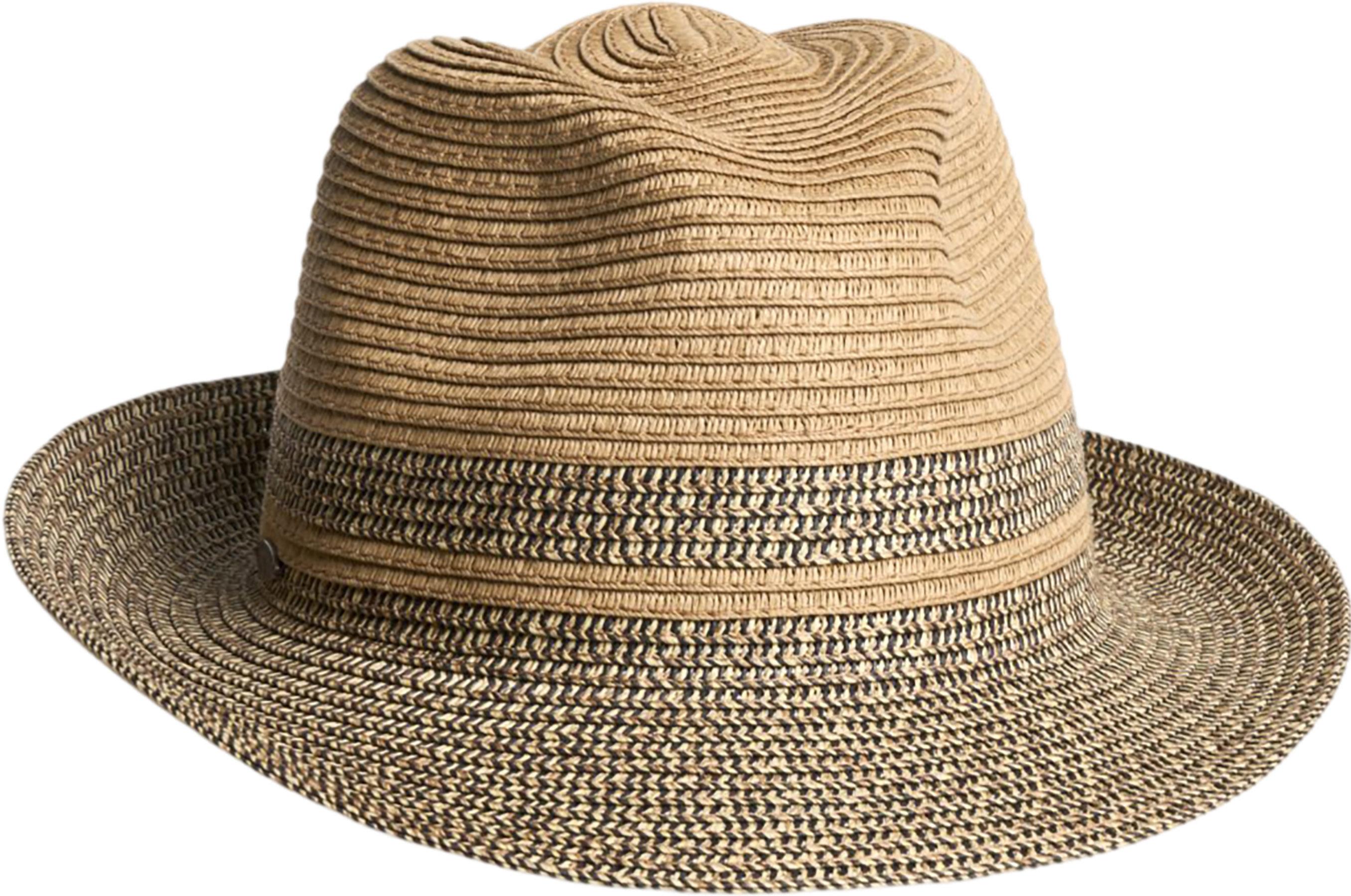 Product gallery image number 1 for product Fulvio Bi-Color Short Fedora Hat with Straw Detail - Unisex