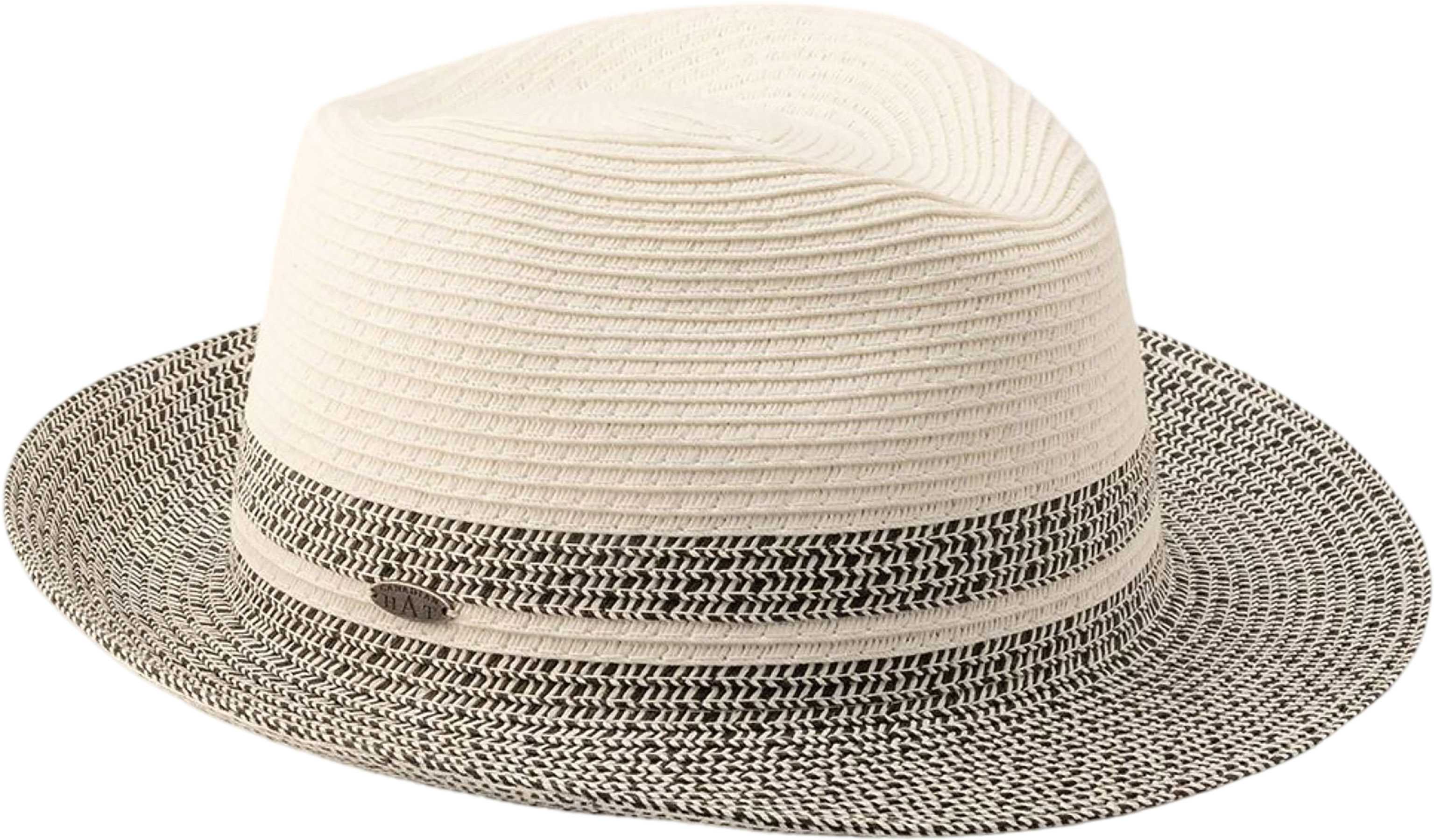 Product image for Fulvio Bi-Color Short Fedora Hat with Large Straw Detail - Unisex