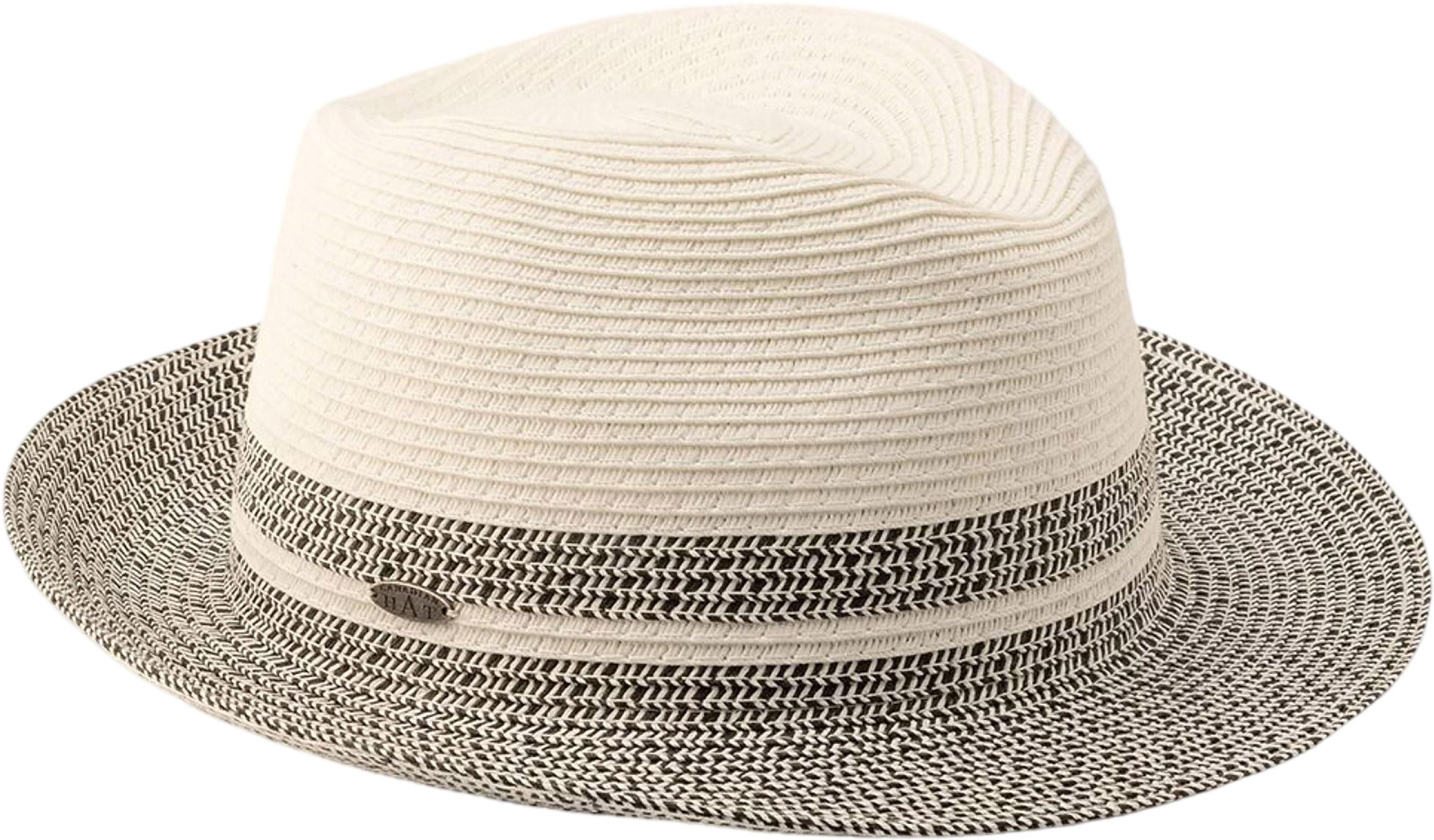 Product gallery image number 1 for product Fulvio Bi-Color Short Fedora Hat with Large Straw Detail - Unisex
