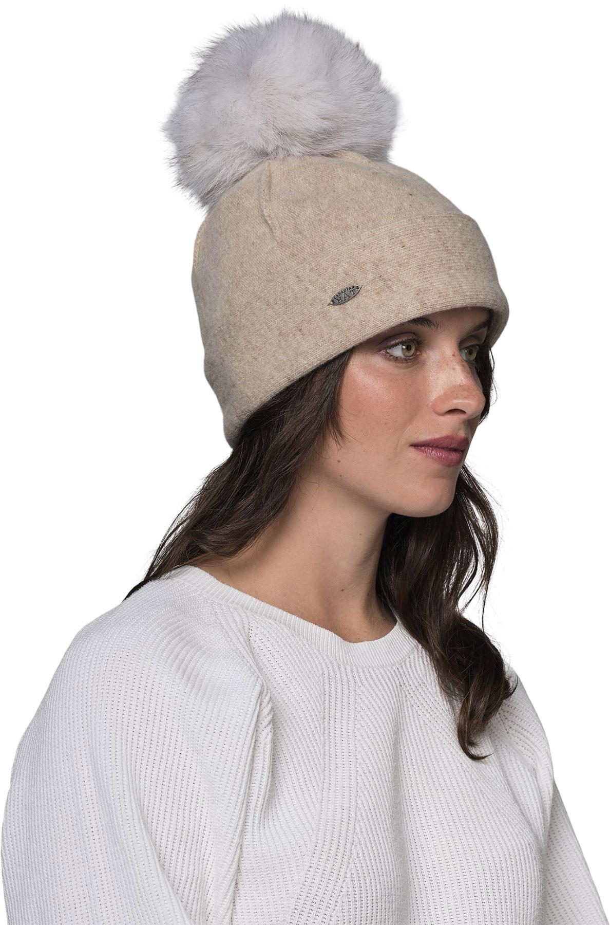 Numéro de l'image de la galerie de produits 2 pour le produit ORWEL-P ORMOS BONNET PLISSÉ AVEC POMPON EN FOURRURE RECYCLÉE - Femme
