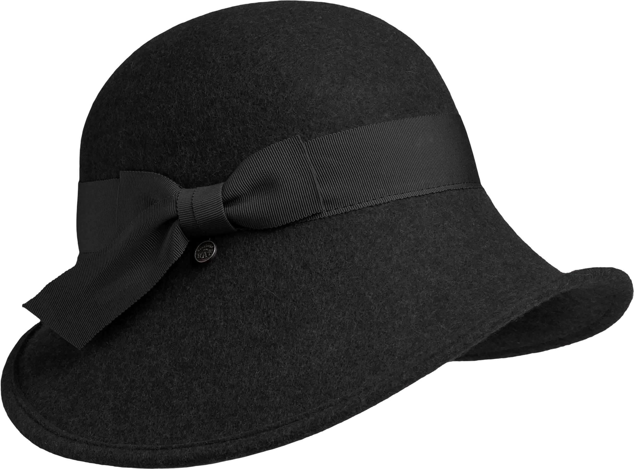 Product image for ROSE- LARGE WOOL CLOCHE HAT WITH BOW - Women's