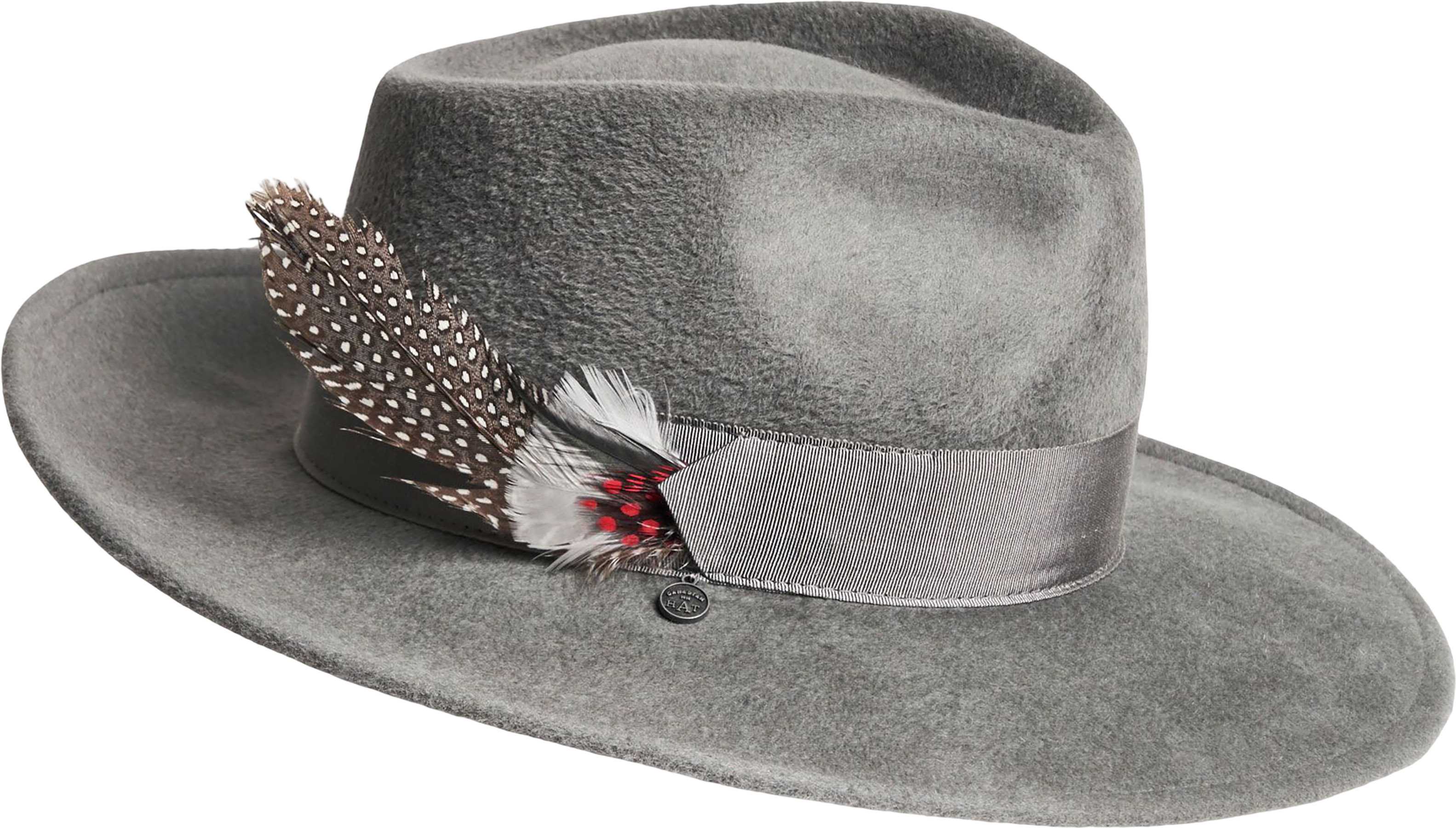 Product image for FEDINA - LARGE FUR FELT FEDORA HAT W FEATHER - Women's