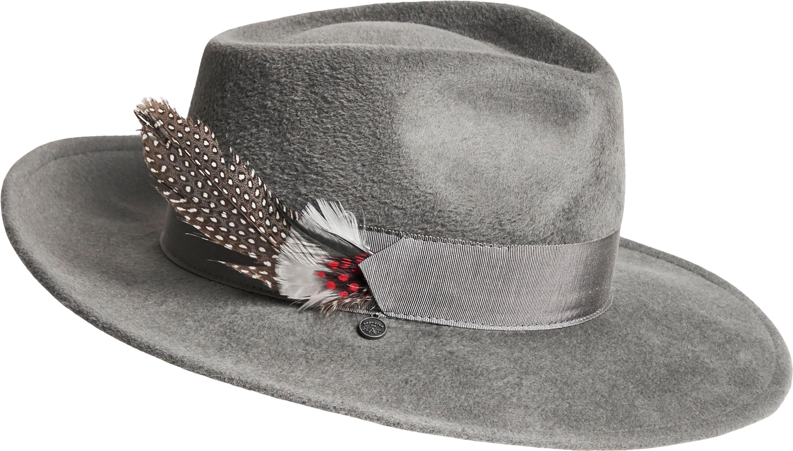 Product gallery image number 1 for product FEDINA - LARGE FUR FELT FEDORA HAT W FEATHER - Women's