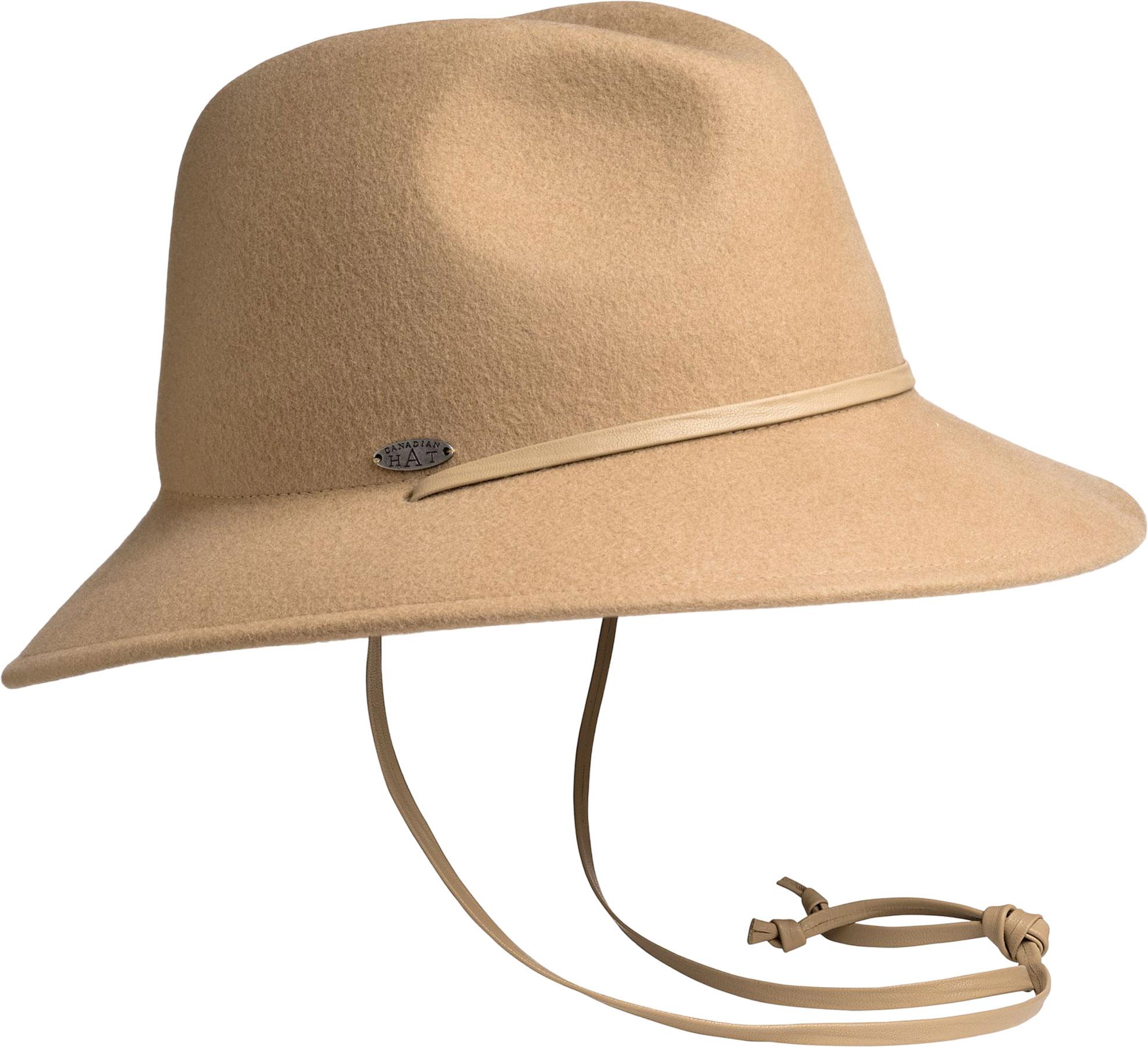 Product gallery image number 1 for product FLORIA CS - FEDORA HAT W THIN LEATHER CHIN STRAP - Women's
