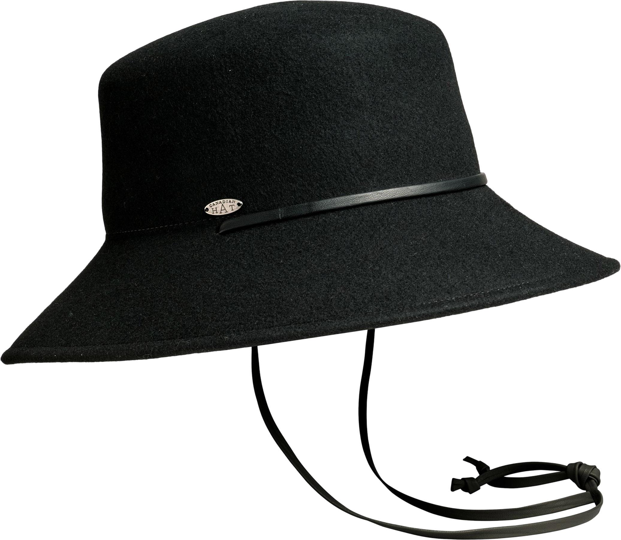 Product image for BREN CS - LARGE BUCKET HAT WITH THIN LEATHER CHIN STRAP - Women's