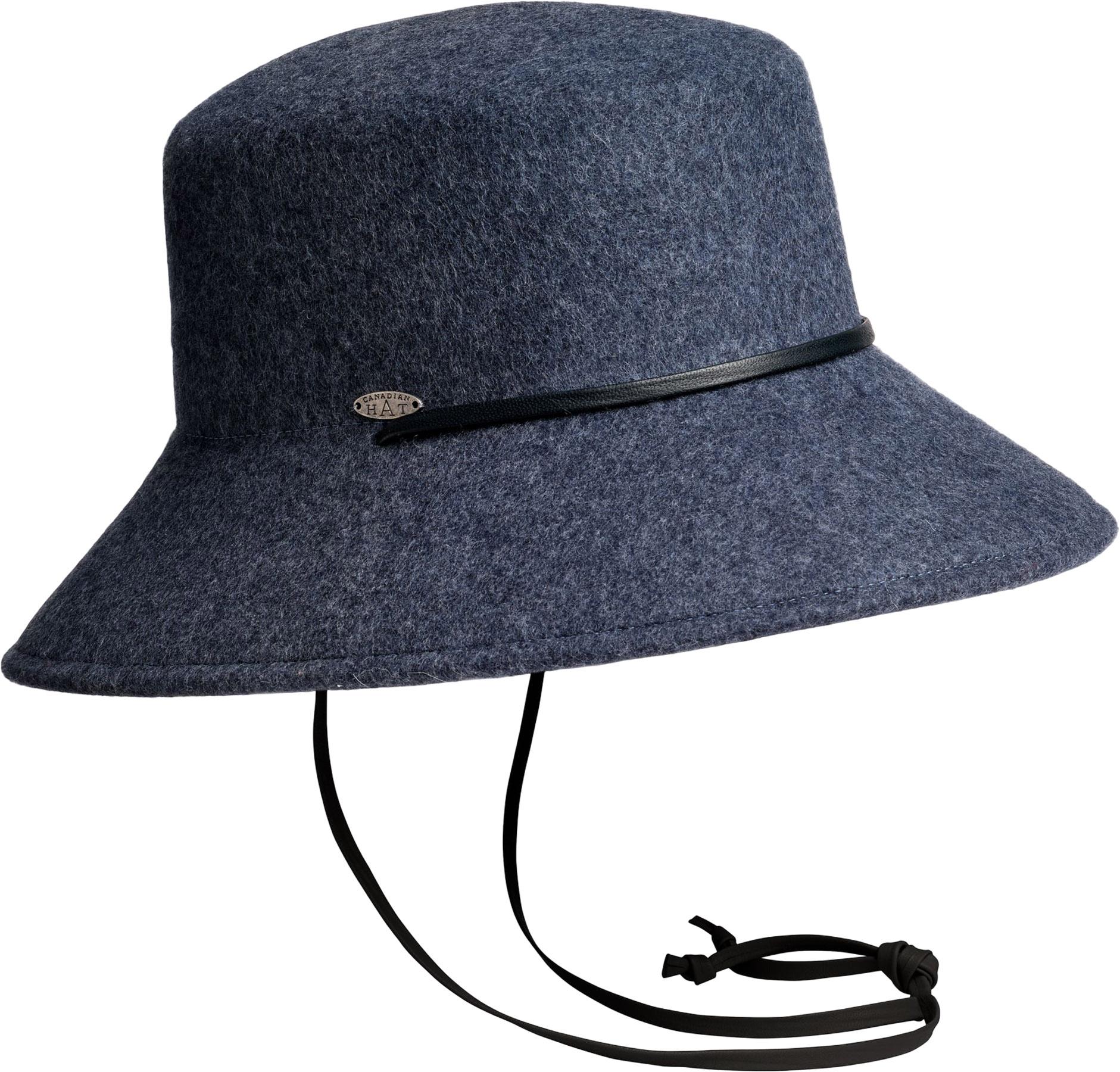 Product gallery image number 1 for product BREN CS - LARGE BUCKET HAT WITH THIN LEATHER CHIN STRAP - Women's