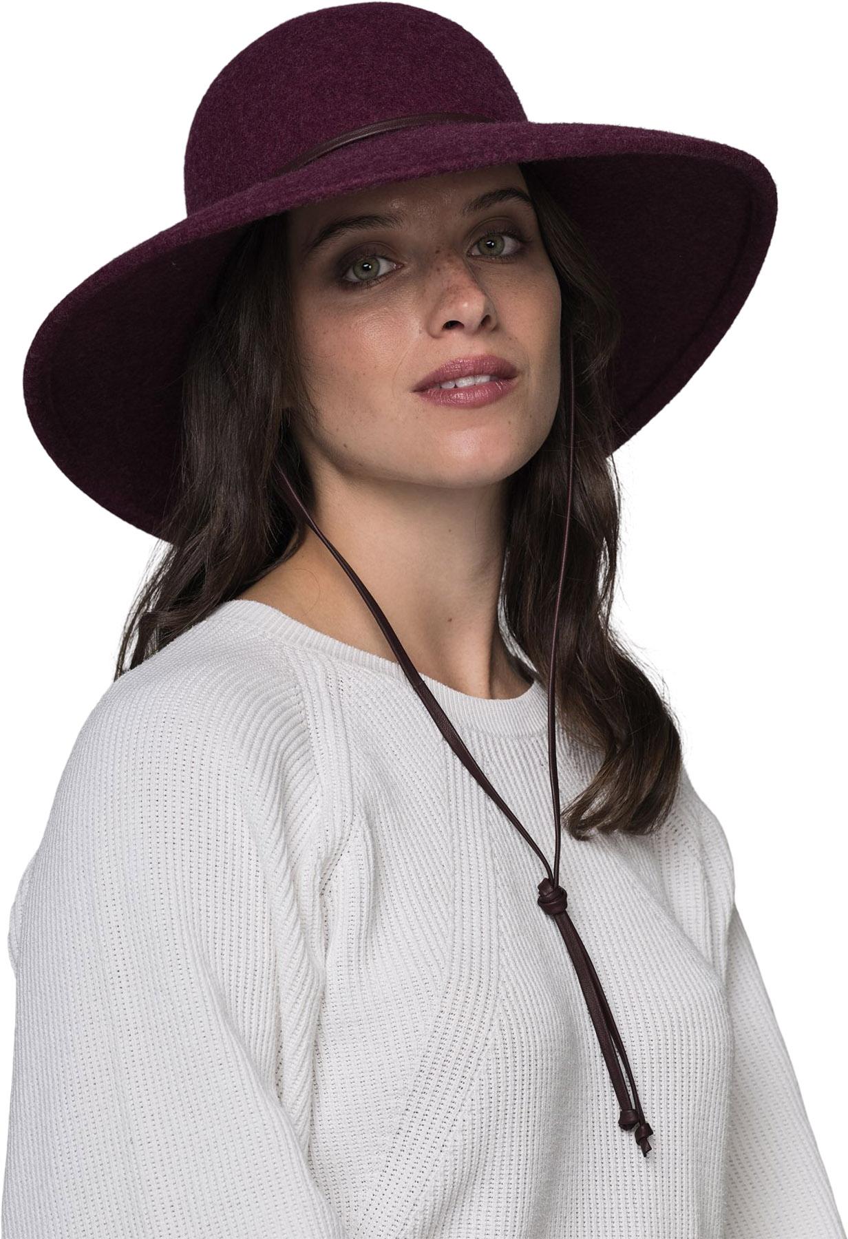 Product gallery image number 2 for product CATHY CS - WIDE BRIM CLOCHE HAT W LEATHER CHIN STRAP - Women's