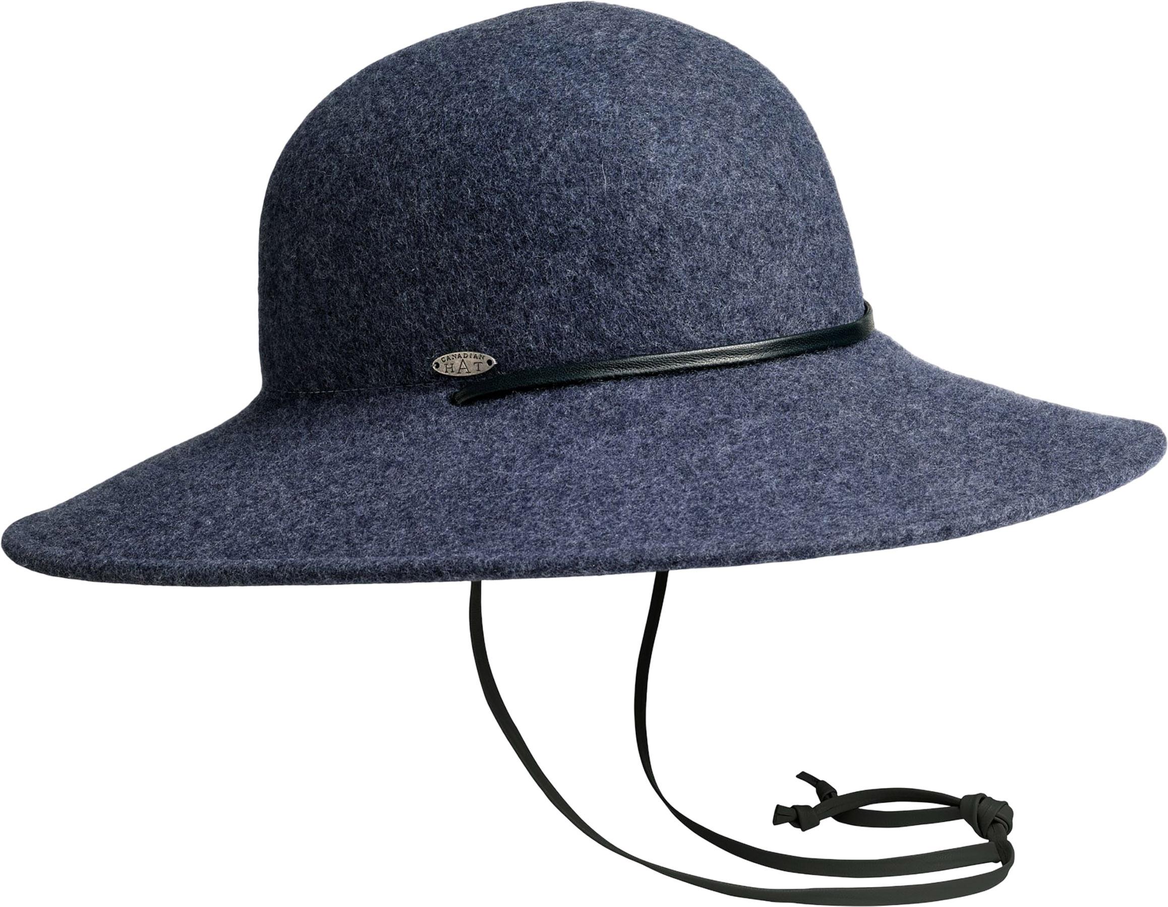 Image de produit pour Cathy CS - Chapeau cloche à large bord avec jugulaire en cuir - Femme
