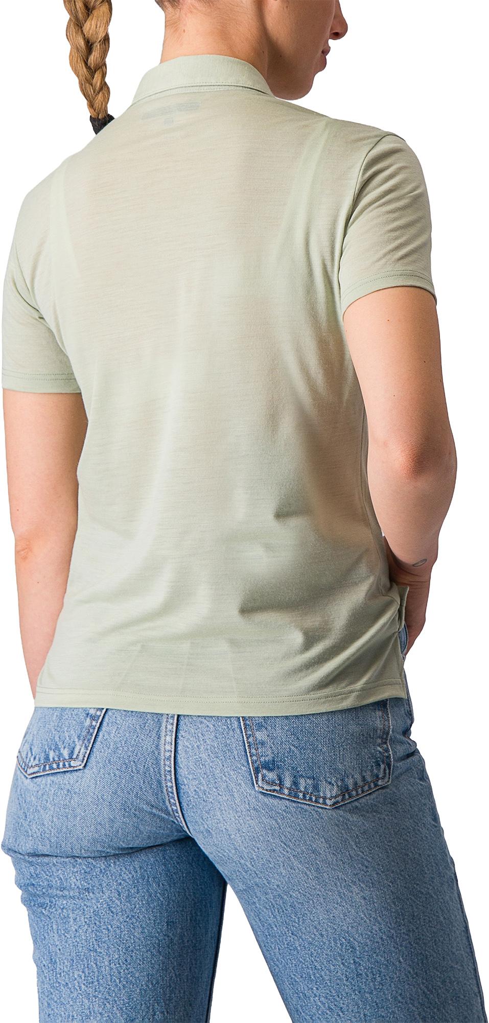 Product gallery image number 2 for product T-shirt polo en mérinos - Femme