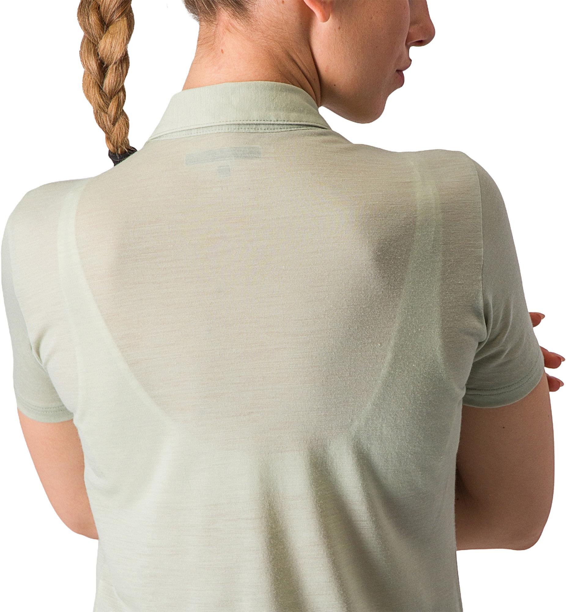 Product gallery image number 5 for product T-shirt polo en mérinos - Femme
