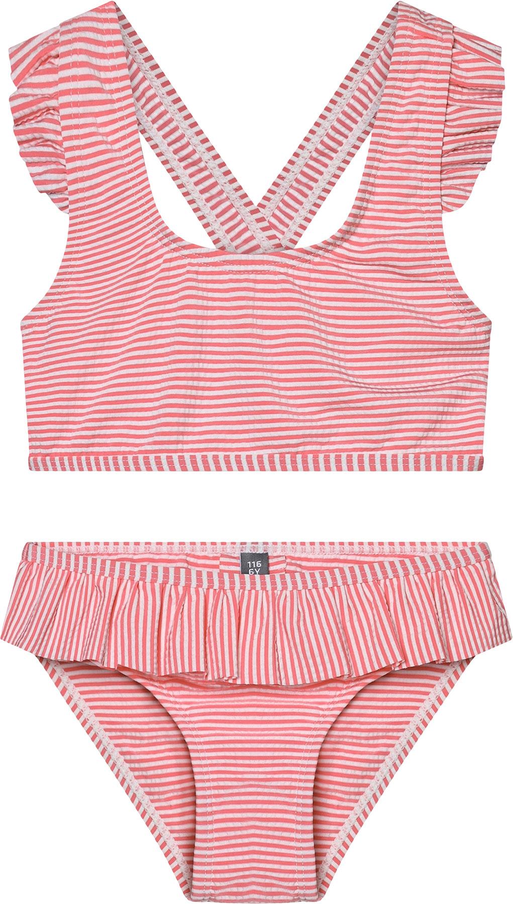 Product image for Two-Piece Seersucker Bikini Set with Frill Skirt - Girls